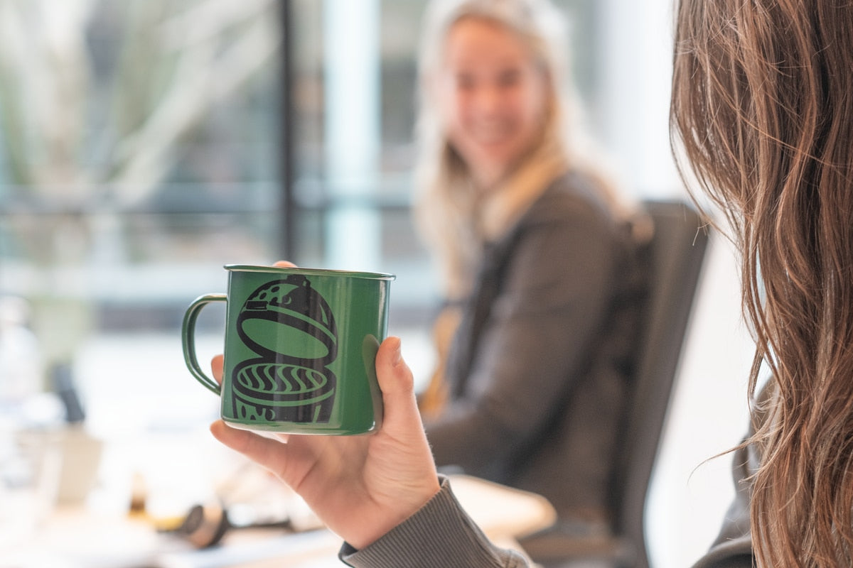 Emaille Becher - Grün