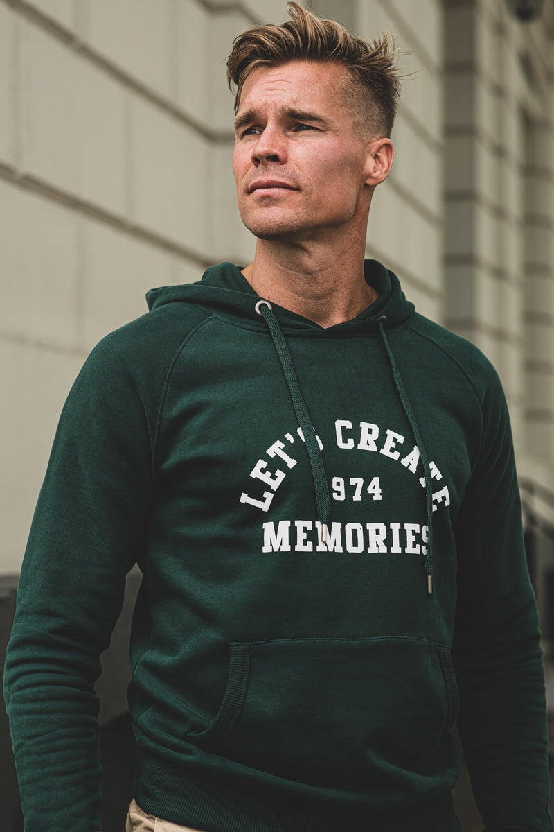 Hoodie Grün "Let’s create memories"