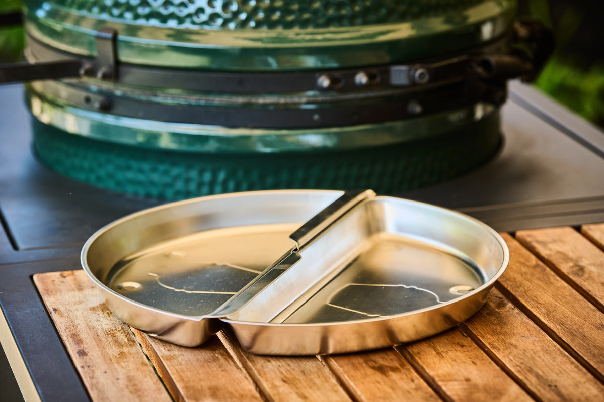 Big Green Egg Edelstahl Fettauffangschalen-Set