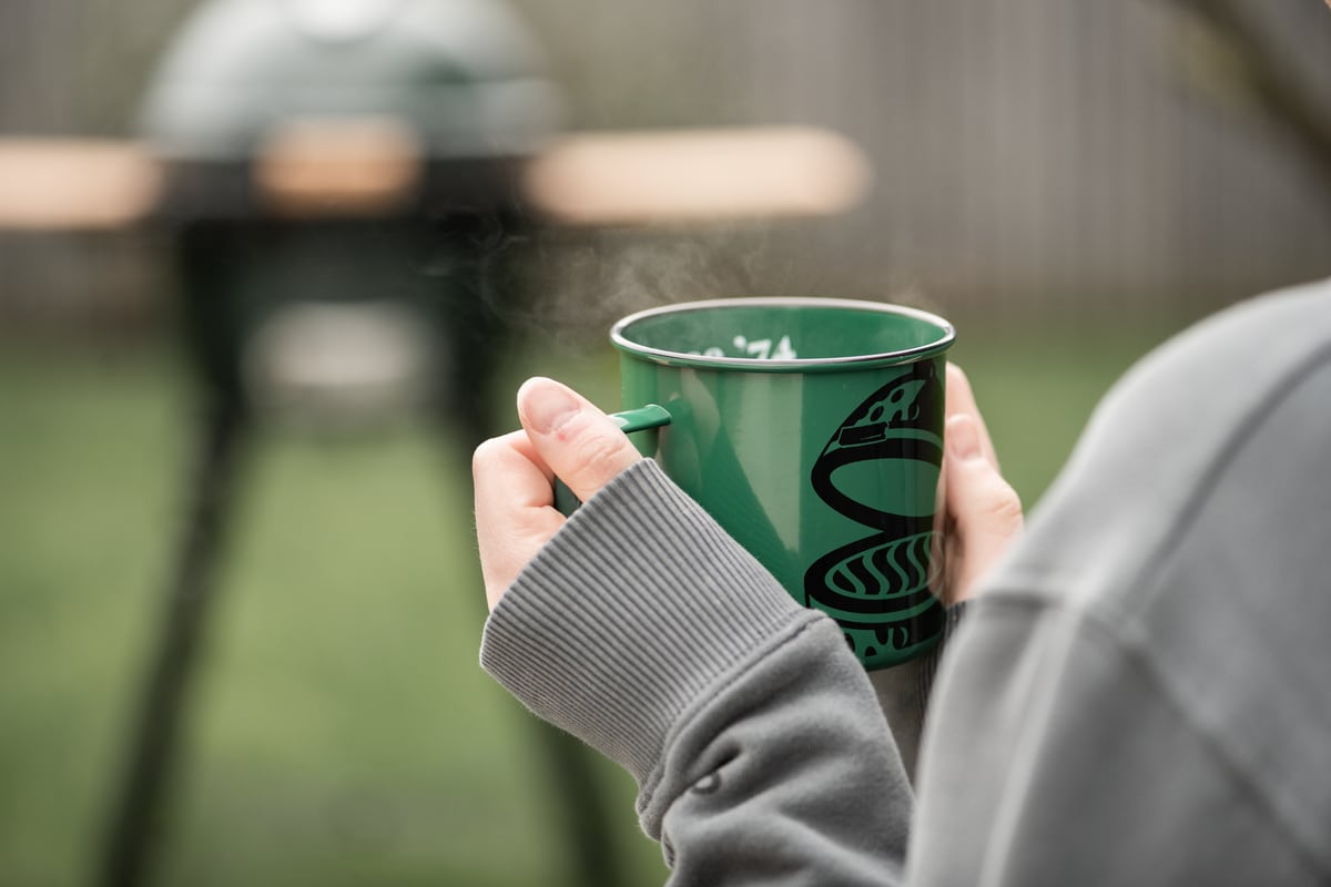 Emaille Becher - Grün