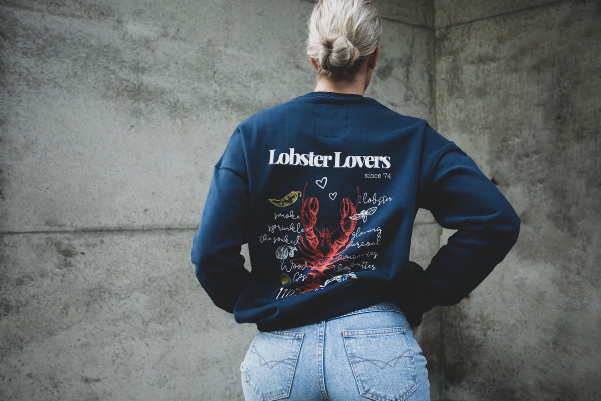 Oversized jumper sweater - Blau - "Lobster Lovers"