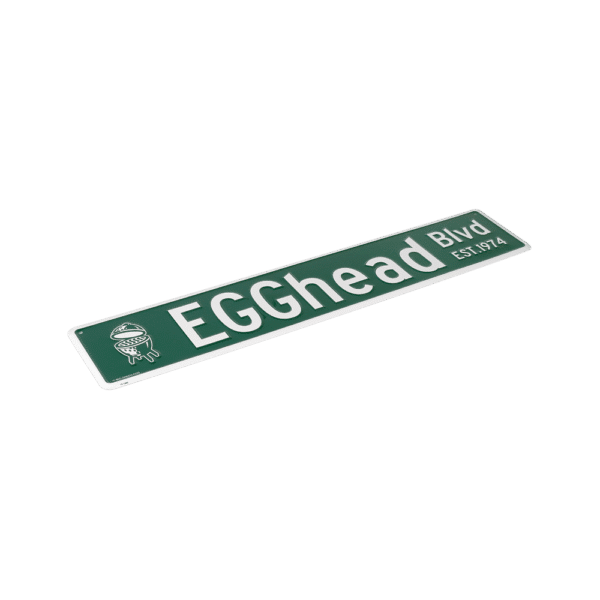 665719124234 Stamped Aluminium EGGhead Street Sign2 Big Green EGG
